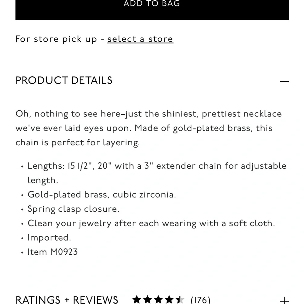 Madewell gold plated brass Herringbone necklace NEW - Picture 4 of 8